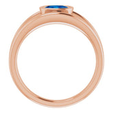 14K Rose Natural Blue Sapphire Ring